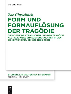 cover image of Form und Formauflösung der Tragödie
